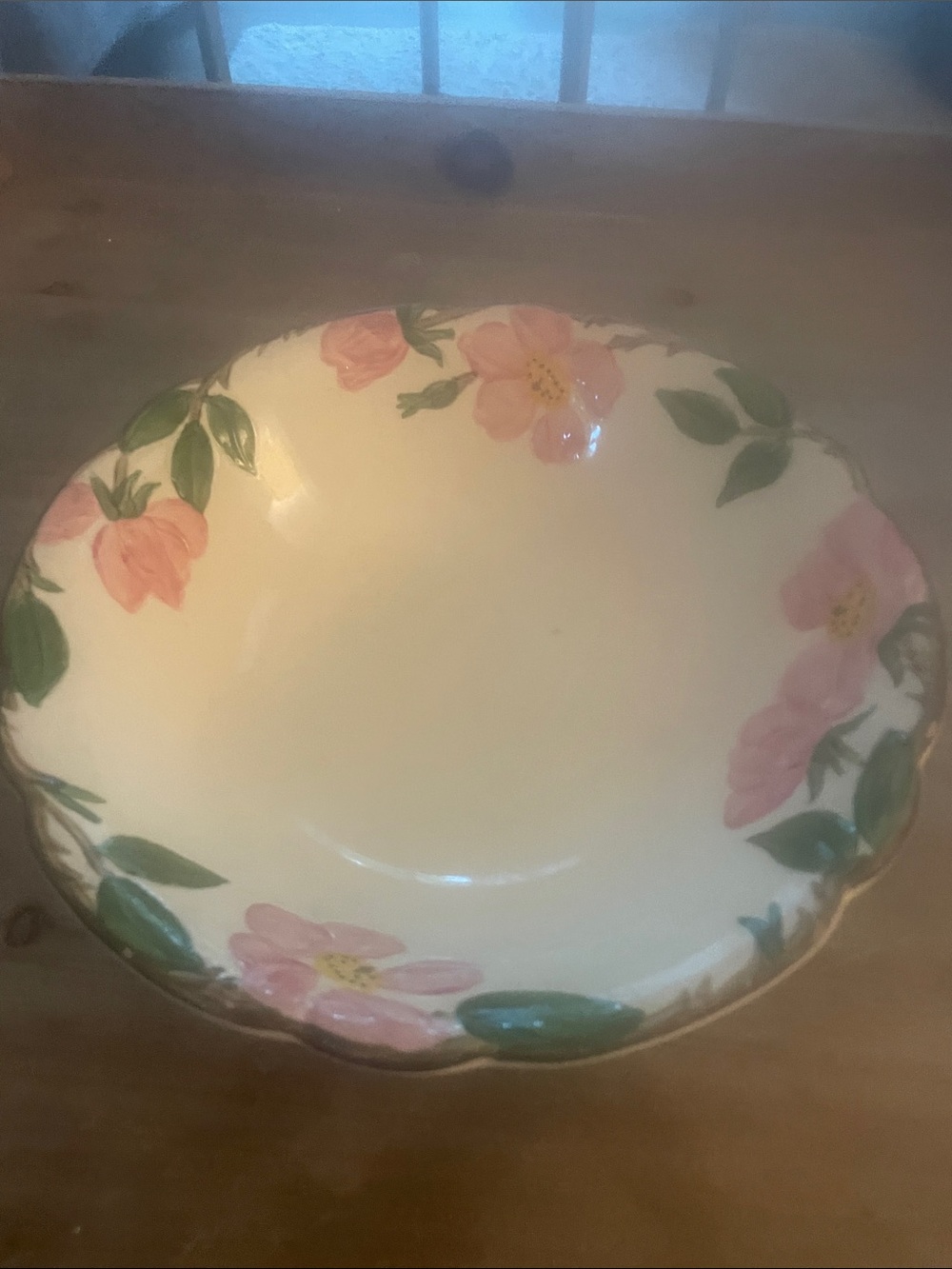 Desert Rose Vintage 1940 Floral Pink & Green Ceramic Serving Bowl